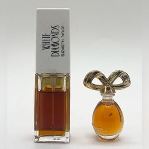WHITE DIAMONDS ELIZABETH TAYLOR PERFUME, .33 OZ Used 75% Full & Travel Size Full
